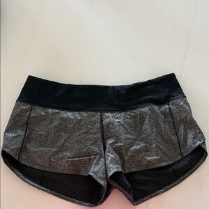 Lululemon Athletica Black and Silver Athletic Shorts